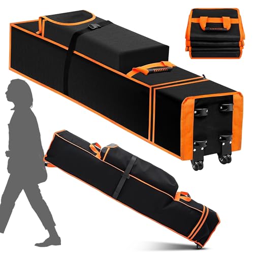 10x10x63 Inch Canopy Tent Bag Replacement with Handles and Roller Wheels for 10x10 Pop Up Canopy Tent, Storage Folding Bag Waterproof Oxford Fabric for Outdoor, Camping, Party