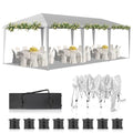 Outvita 10x30ft Ez Pop Up Outdoor Canopy Tent, Portable Commercial Instant Tent with Carry Bag for Party Wedding Birthday BBQ Events - style: 10x30-white