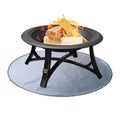 Fire Pit Mat, Round Grill Mat for Ground, Patio, Deck, Lawn, Outdoor or Campsite Protection Ember Mat Pad Silver (24‘’x24‘’) - size: 24‘’x24‘’