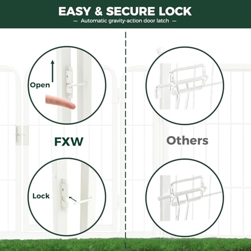 FXW Rollick Unleashed Dog Playpen for Indoor, Yard, RV Camping, 24 inch 16 Panels for Small and Puppy Dogs, White│Patented - color: White, size: 24"H