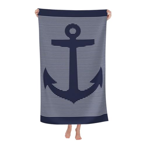 Cute Anchor Beach Towel for Men/Adults, Personalized Microfiber Beach Towels Bulk, Quick Dry Beach Towel for Pool, Lightweight Bath Towels Oversized Clearance 30"x 60" - color: Anchor1, size: 30"x 60"