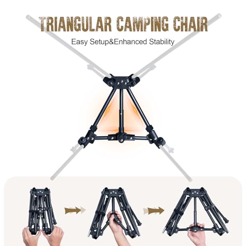 ONETIGRIS Tigerblade Camping Chair, Lightweight Folding Backpacking Hiking Chair, Compact Portable 330 lbs Capacity - color: Black