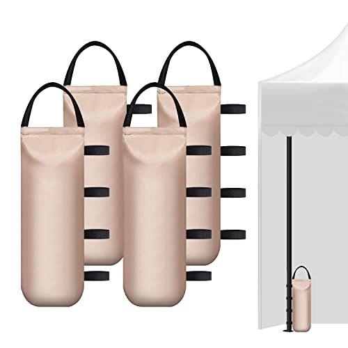 IALNAI 112 LBS Heavy Sand Bags for Canopy Outdoor Advertising Tent Sunshade Fixed Windproof Pop up Canopy Tent (Without Sand) 4-Pack - color: BEIGE