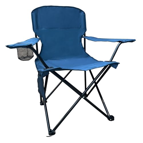Folding Camping Chair with Cup Holder & Storage Bag, 225lbs Capacity, Large Anti-Sink Feet, Breathable PE Coated Fabric for Outdoor, Hiking, Beach, Fishing, Backpacking, Cyan - color: Cyan, style: 1PACK
