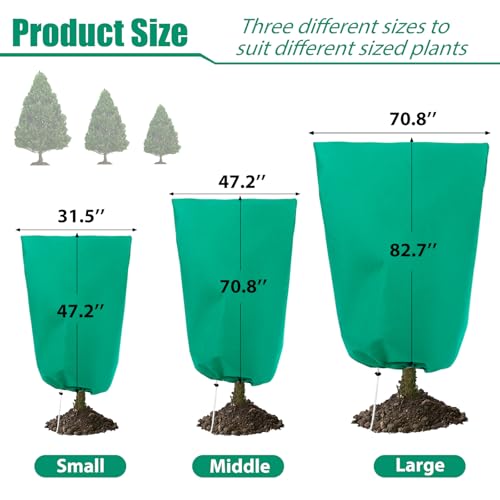 4 Pack Plant Covers Freeze Protection for Winter, 2.2oz/yd² Frost Blankets Cloths With Zipper/Drawstring (47" X 32"), Large Plant Frost Protection Covers Outdoor, for Shrub Bush Fruit Tree Potted