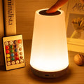 Auxmir Rechargeable LED Night Light, Touch & Remote Control Bedside Lamp with 13 Colors, 5 Brightness Levels, Portable Table Lamp for Kids Baby Nursery, Bedroom, Bathroom, Camping, Dark Brown - color: Dark Brown