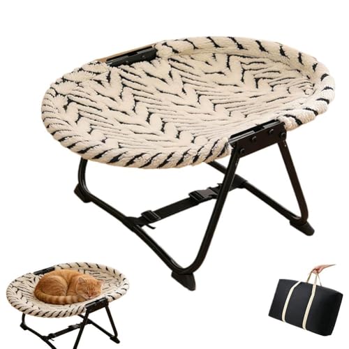 Cat Bed Hammock, Free-Standing Elevated Dog Cot for Indoors and Outdoors,Foldable No-Assembly Pet Bed with Breathable Mesh,Lightweight Raised Pet Cot for Cats and Small Dogs (White) - color: White