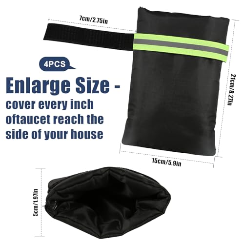 4Pack Outdoor Faucet Covers for Winter Freeze Protection 8.5″x5.9″x1.9″ Thicker Hose Bib Covers for Wall Taps Outside, Insulated Bags Spigot Cover with Unique Reflective Strips, Christmas Gifts - color: 4pcs black