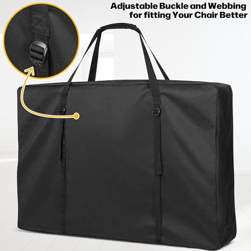 GRAOSO Carrying Bag for Folding Chair, Storage Case Fits for Beach Chair, Zero Gravity Lounge Chair, Director Chair, Folding Walker/Wheelchair, Great for Camping, Travel, Outdoors, Black
