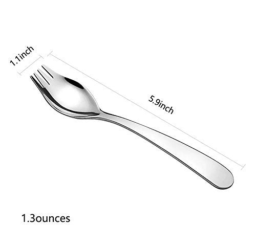 6-Pack Mini Stainless Steel Sporks, Back to school lunch supplies Fruit Appetizer Dessert Salad Flatware Set, 5.9-Inch Long(S) - size: 5.6