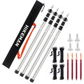 HIKEMAN Tent Poles Camping Poles for Tarp Awning Canopy Porch Sun Sails Tarpaulin Headroom Aluminium Adjustable Telescoping - color: (4 pieces) silver