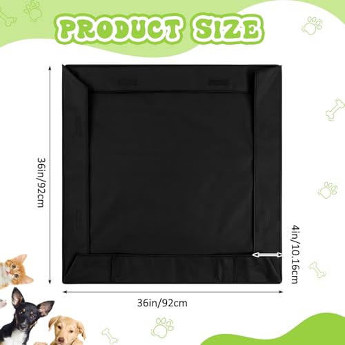 Marsui Dog Playpen Bottom Pad Fits for 36 Inch 4 Panels Pet Exercise Mat Puppy Crate Pad Reusable Washable Pet Training Pee Mat Hoop and Loop Design, Playpen Not Included (Black,Solid Color) - color: Black, style: Solid Color