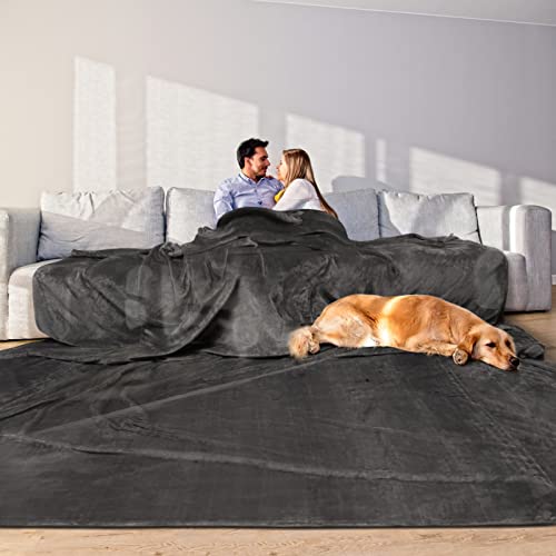 Edenleaf Oversized Blanket 120x120 Inches, Giant Huge Companion for Bed, Sofa,Travel and Camping, Extra Large Big Soft Blanket Fits The Whole Family and Outdoors, Dark Grey 10'x10' - color: Dark Grey