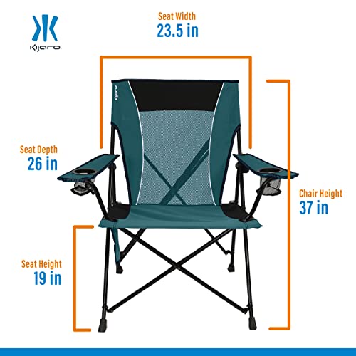 Kijaro Dual Lock Portable Camping Chairs - Enjoy the Outdoors with a Versatile Folding Chair, Sports, Outdoor & Lawn - Dual Lock Feature – Cayman Blue Iguana - color: Cayman Blue Iguana