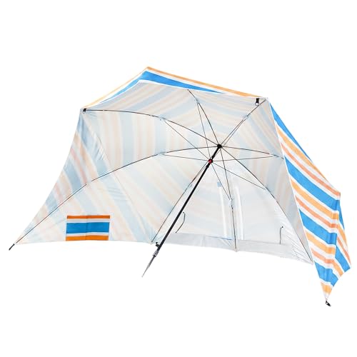 UPWELL Beach Tent Easy Set Up Canopy Sun Shelter Shade with UPF 50+UV Protection Portable Beach Umbrella Outdoor Sunwall with Sand Pockets for Fishing Backyard Camping(Holiday Glow) - color: Holiday Glow