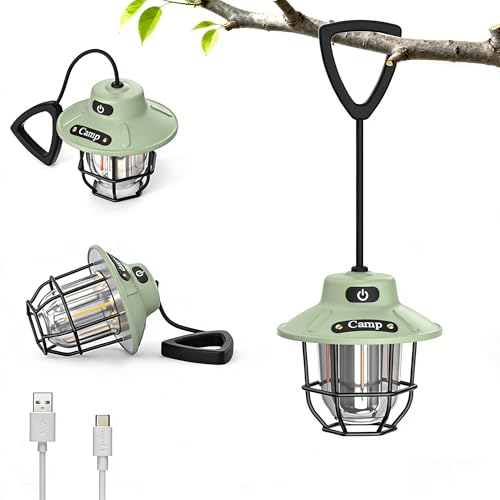 Camping Lantern Rechargeable，1200 Lumens LED Tent Light with 4 Light Modes, USB Portable Outdoor Flashlight for Camping, Hiking, Emergencies, Power Outages, SOS (Light Green) - style: Light Green