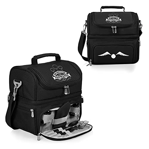 PICNIC TIME Harry Potter Quidditch Pranzo Lunch Bag, Insulated Lunch Box with Utensil Set, Lunch Cooler Bag, (Black), 11 x 7.5 x 12 - color: Harry Potter Quidditch - Black