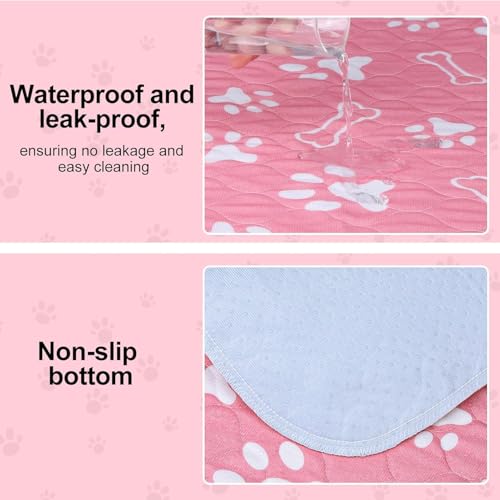 BEAUTYZOO Washable Pee Pads for Dogs, 36" x 72" Extra Large Reusable Puppy Pads, Absorbent Potty Training Dog Mats, Non-Slip Pet Whelping Pads for Incontinence, Housebreak, Crate, Bed, Playpen, Pink - color: Pink, size: 36 X 72 Inch (Pack of 2)