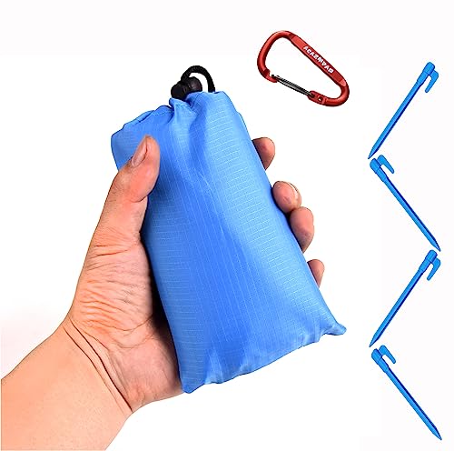Waterproof Camping Tarp, Ultralight Tent Footprint Backpacking Tarp for Camping, Hiking and Outdoor Activities (Blue) - color: Blue
