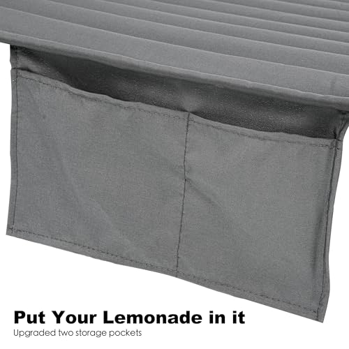 GAFETE Hammock 2 Person Quilted Fabric Hammocks for Outside, Double 12ft Hammocks with Spreader Bar, Large Removable Pillow, Storage Bag, Carabiners, Max 475 lbs Capacity (Dark Grey) - color: Dark Grey