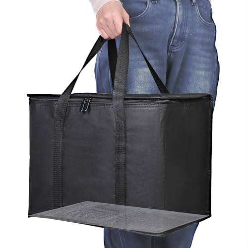 Bodaon 2-Pack Insulated Food Delivery Bag With Hard Bottom, XL Cooler Bags, Rideshare Delivery Bag, grocery bags Cold/Hot Styrofoam Carrier for Travel/Shopping/Catering/Car