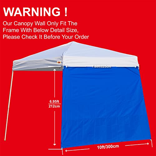 ABCCANOPY Slant Leg Canopy SunWall, 1 Pack Sidewall Only, Blue - color: Blue