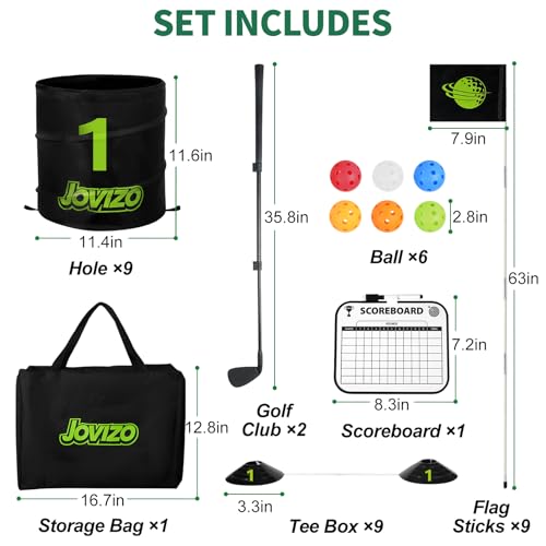 Golf Chipping Game with 2 Retractable Clubs & 9 Holes, Portable Golf Set for Adults Kids, Outdoor Indoor Sports Practice Toy Gift for Family Play Yard, Backyard, Lawn, Beach - style: 9 Holes