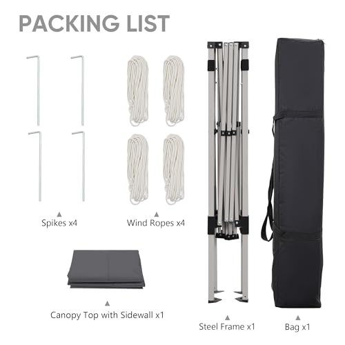 GDY 10x10 FT Pop Up Canopy Outdoor Instant Tent Slant Legs with a Sidewall,Equipment Vents, Portable Gazebo Shelter for Patio, Deck, Beach and Garden,Grey. - color: Gray