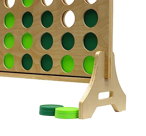 Tailgating Pros Premium Giant Four in a Row with Carrying Case - Jumbo Oversized Outdoor Yard Game - Connect Multiple Pucks in a Row to Win - Many Puck Colors Available! - color: Kelly / Lime
