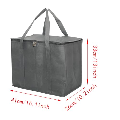 Lilaly Styrofoam Cooler Food Delivery Bag, Insulated Grocery Bags Insulated Cooler Bag for Hot or Cold Food Delivery, Groceries, Travel, Shopping(Grey) - color: grey