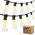 MGVIH Outdoor String Led Patio Lights - 50Ft 15M Outside Waterproof Light ST38 Shatterproof Bulb Connectable Hanging Outdoor Electric Lighting for Backyard Yard Gazebo Porch Party - size: 50 FT