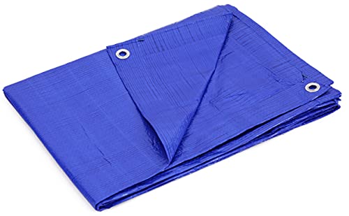 KOTAP All-Purpose Multi-Use 5-mil Poly Tarp, Blue, Cut Size 10 x 12 ft./Finished Size 9 ft. 4 in. X 11 ft. 6 in., TRA-1012-15, Waterproof - color: Blue, size: 10 x 12 Ft., (15-Pack)