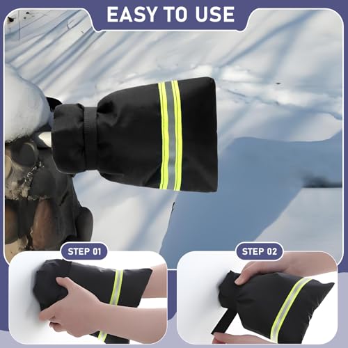 ZHAO 2 Pack Outdoor Water Faucet Covers, 9" H x 6" W Outside Hose Bib Covers Faucet Socks Outside Spigot Cover Insulation Cover with Reflective Strips (6"*9")