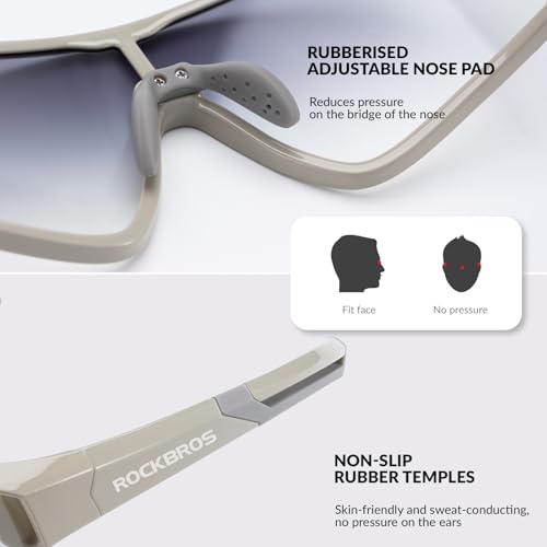 ROCKBROS Kids Photochromic Cycling Glasses, UV400 Clear to Dark Transition Sports Sunglasses for Youth Boys Girls Age 8-14 - color: Matte Orange / Photochromic