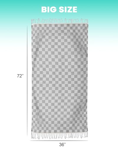 6 Packs Turkish Beach Towel Vacation Essentials Blanket Set Pool Bath Towels Bulk Multipack Travel Sand Free Quick Dry Extra Large Oversized Cute Big Soft Lightweight Compact Checkered Cloud Women - color: Gz Multicolors Pink, size: 72 X 36 Inch