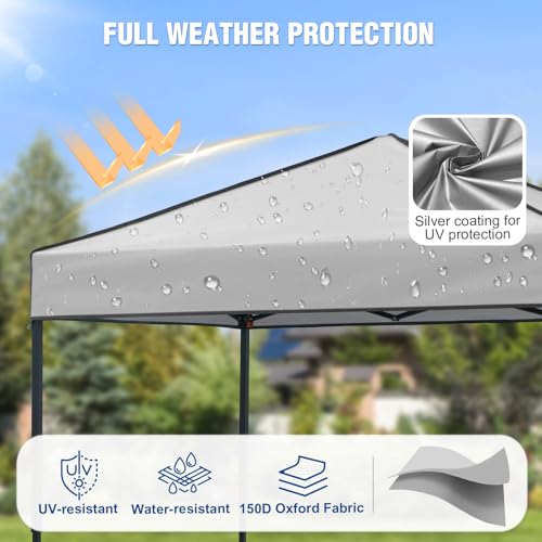 6x4 Pop Up Canopy Tent, Instant Portable Beach Canopy, Outdoor Tent with Carry Bag for Camping, Sports, Tailgating, Events, Gray - color: Gray, size: W/O Wall