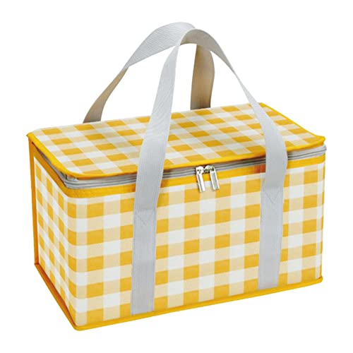 Cooler Bags Insulated for Beach, 15-Can Leakproof Soft Insulated Cooler Bag, Large Collapsible Portable Picnic Basket, Cooler Bags for Travel for Camping Beach Fishing,12.71quart - color: yellow