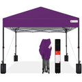 Best Choice Products 10x10ft Pop Up Canopy Tent, Outdoor Shade, 1 Person 1 Minute Set Up, Carry Case, 4 Weight Bags - Amethyst Purple - color: Amethyst Purple, size: 10x10ft