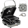 Adjustable 2-Burner Portable Stove with 16000 BTU, with Camping Grill and Carrying Bag, Portable Propane Camp Stove with 2 Burners & Piezo Ignition for Camping, Backyard BBQ,Tailgating (Green) - color: Green