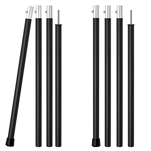 SANLIKE Aluminum Tent Poles for Tarp, 60inch, 2 Sets (4 Sections), Black, Waterproof, Camping - color: Black-4 Sections