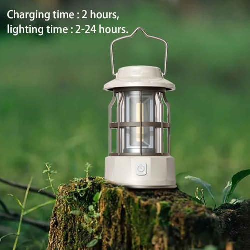Rechargeable Lantern , Adjustable Waterproof Emergency Light , Ideal for Outdoor Survival, Fishing, Hurricanes, and Adventures，Portable Waterproof Camping Light,Lantern, Camping Lantern(White)