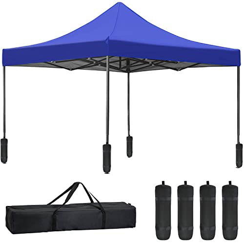 PayLessHere 10x10 Setup Pop Up Canopy Tent, Instant Portable Commercial Canopy Tent, Outdoor Gazeb for Home, Party and Outdoor Activities - color: Blue