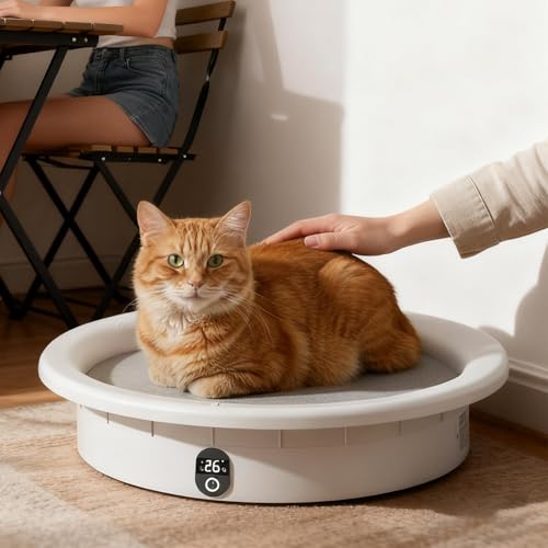 Heated Pet Beds, Constant Temp Cooler Pad, 33lb Load Capacity Smart Pressure Activated Heated Cat Bed, for Small Medium Large Breed Puppy Kitten Winter Living Room Bedroom