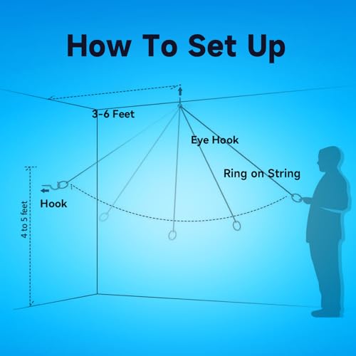 GSE Games & Sports Expert Hook and Ring DIY Kit, Stainless Steel Ring Toss Target Game Set with Nylon String and Accessory for Indoor and Outdoor with Family and Friends