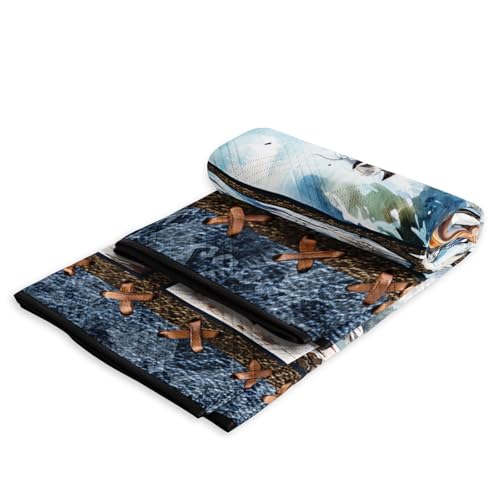 Outdoor Picnic Blanket Portable Ultrasonic Waterproof Picnic 3D Horse Printed Camping Beach Mat for Sand and Wet Grass Hiking (3D Horse L - color: 3d Horse, size: Extra Long - 78"x78"