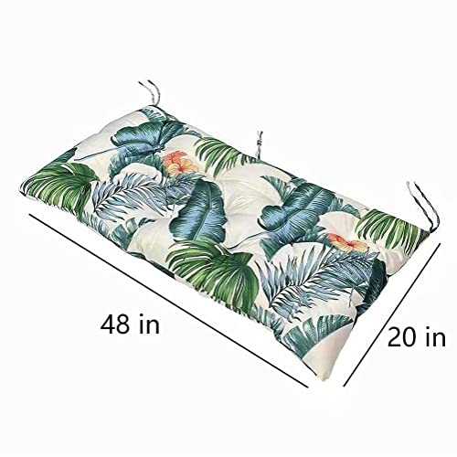 Srutirbo Waterproof Outdoor Bench Cushion, 48"x20", Swing Cushion Patio Furniture Cushions 3 Seater, for Garden Patio Furniture Lounger Bench (Leaf, 48x20 in) - color: Leaf