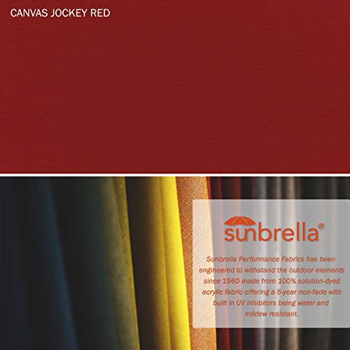 California Umbrella GSPT908302-5403 9' Round Aluminum Market, Crank Lift, Push Button Tilt, Black Pole, Sunbrella Jockey Red Patio Umbrella, 9-Feet - color: Jockey Red