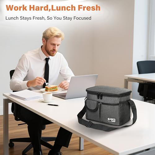 Tirrinia Insulated Lunch Bag for Women Men, Leakproof Lunch Box Containers for Adult, Work, School, Soft Lunchbox for Kids,Boys, Adult Cooler Bag for Picnic Hiking Beach,Charcoal - color: Charcoal, size: Medium -8L
