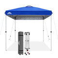 EAGLE PEAK Pop Up Canopy Tent with Wheeled Carry Bag, 8 Stakes, 4 Ropes, Easy Set Up Tent Canopy, 8x8 ft, Blue - color: Blue, size: 8x8