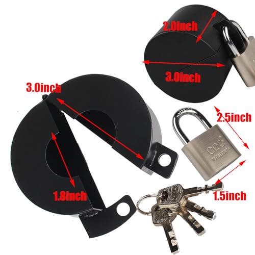 Outdoor Faucet Lock with Padlock Water Spigot Lock Suitable for Garden Hose Bib Water Valve Childproof, Prevent Water Theft, Metallic Black, Metal - color: Black
